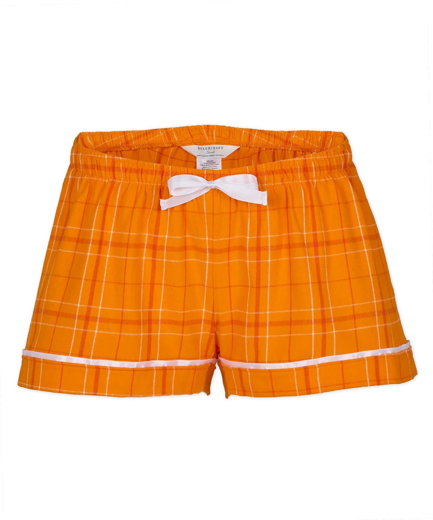 Flannel Shorts in Orange Field Day