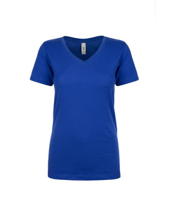 Next Level Ideal V Neck T Shirt in Indigo Blue