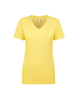 Next Level Ideal V Neck T Shirt in Banana Yellow