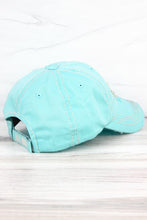 Load image into Gallery viewer, World&#39;s Best Dog Mom Distressed Cap in Mint
