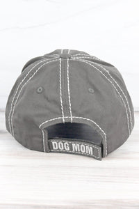 World's Best Dog Mom Distressed Cap in Grey