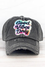 Load image into Gallery viewer, Good Vibes Only embroidered Cap in Black