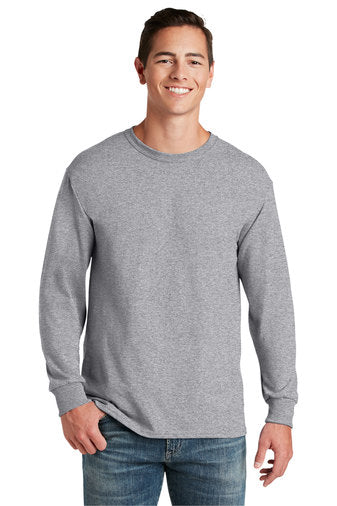 Jerzees Unisex long sleeve T Shirt in Athletic Grey