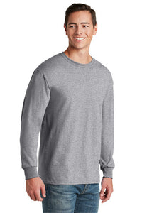 Jerzees Unisex long sleeve T Shirt in Athletic Grey