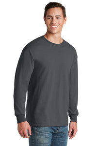 Jerzees Unisex long sleeve T Shirt in Charcoal Grey