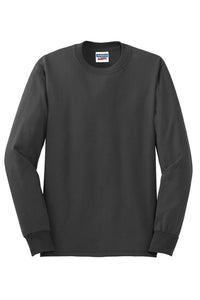 Jerzees Unisex long sleeve T Shirt in Charcoal Grey