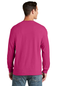 Jerzees Unisex long sleeve T Shirt in Cyber Pink