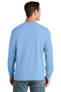 Jerzees Unisex long sleeve T Shirt in Light Blue