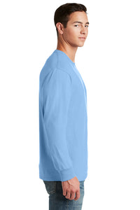 Jerzees Unisex long sleeve T Shirt in Light Blue
