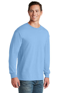 Jerzees Unisex long sleeve T Shirt in Light Blue