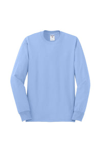 Jerzees Unisex long sleeve T Shirt in Light Blue