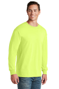 Jerzees Unisex long sleeve T Shirt in Safety Green / Neon Yellow
