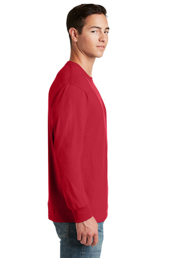 Jerzees Unisex long sleeve T Shirt in Red
