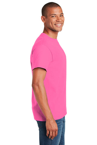 Gildan 5000 Heavy Cotton T Shirt in Safety Pink