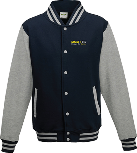 Letterman Jacket in Grey and Navy