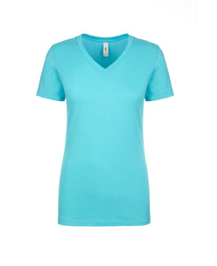 Next Level Ideal V Neck T Shirt in Turqouise