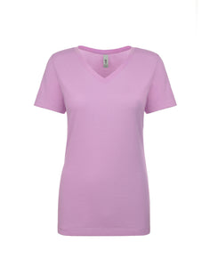 Next Level Ideal V Neck T Shirt in Hot Pink