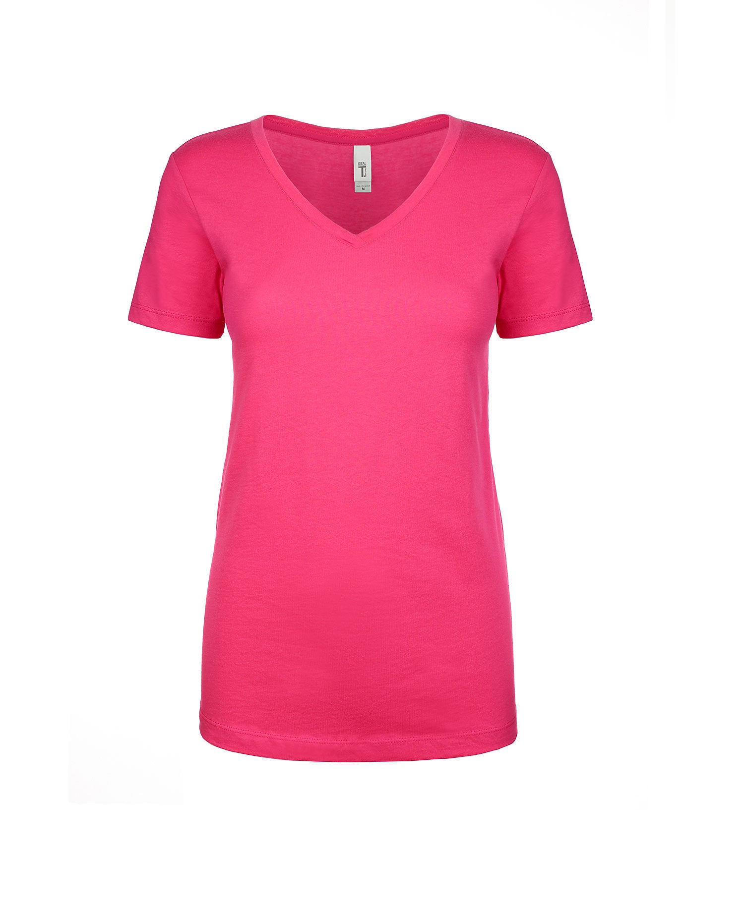 neon pink v neck t shirt