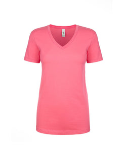 Next Level Ideal V Neck T Shirt in Raspberry