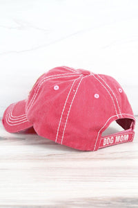 World's Best Dog Mom Distressed Cap in Salmon
