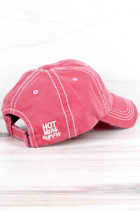 Hot Mess Express embroidered Cap in Salmon